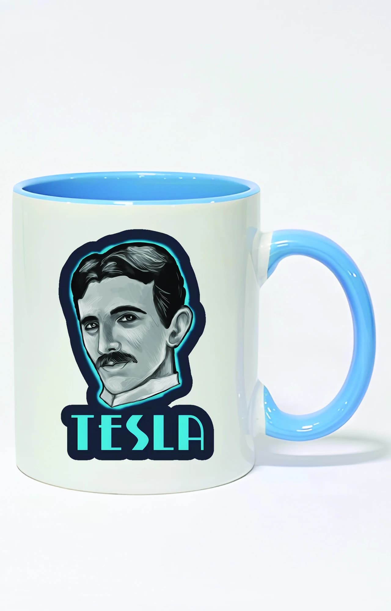 ماگ دسته و داخل رنگی طرح تسلا tesla کد 3601