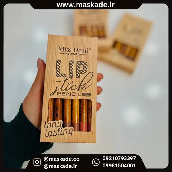 پک رژلب ۱۲ رنگ طرح چوب میس دمی