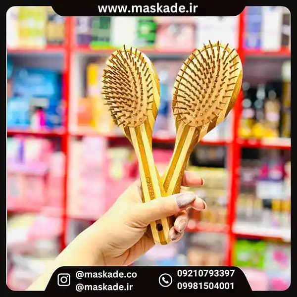 برس مو چوبی راه راه گرد