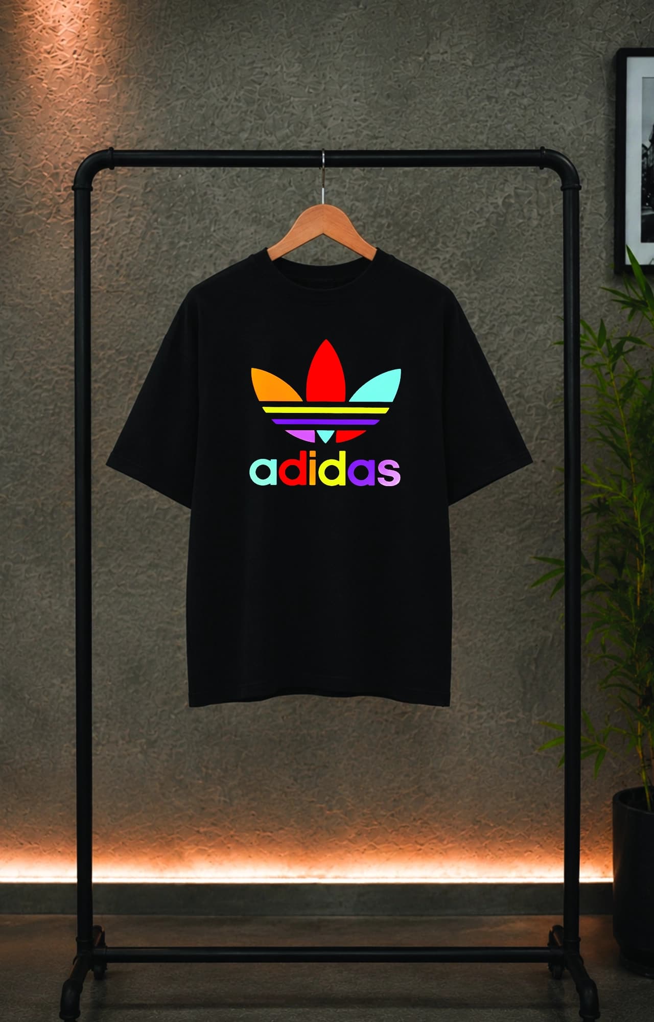 تیشرت باکسی ترک مردانه طرح آدیداس adidas کد 5076 — تصویر ۲