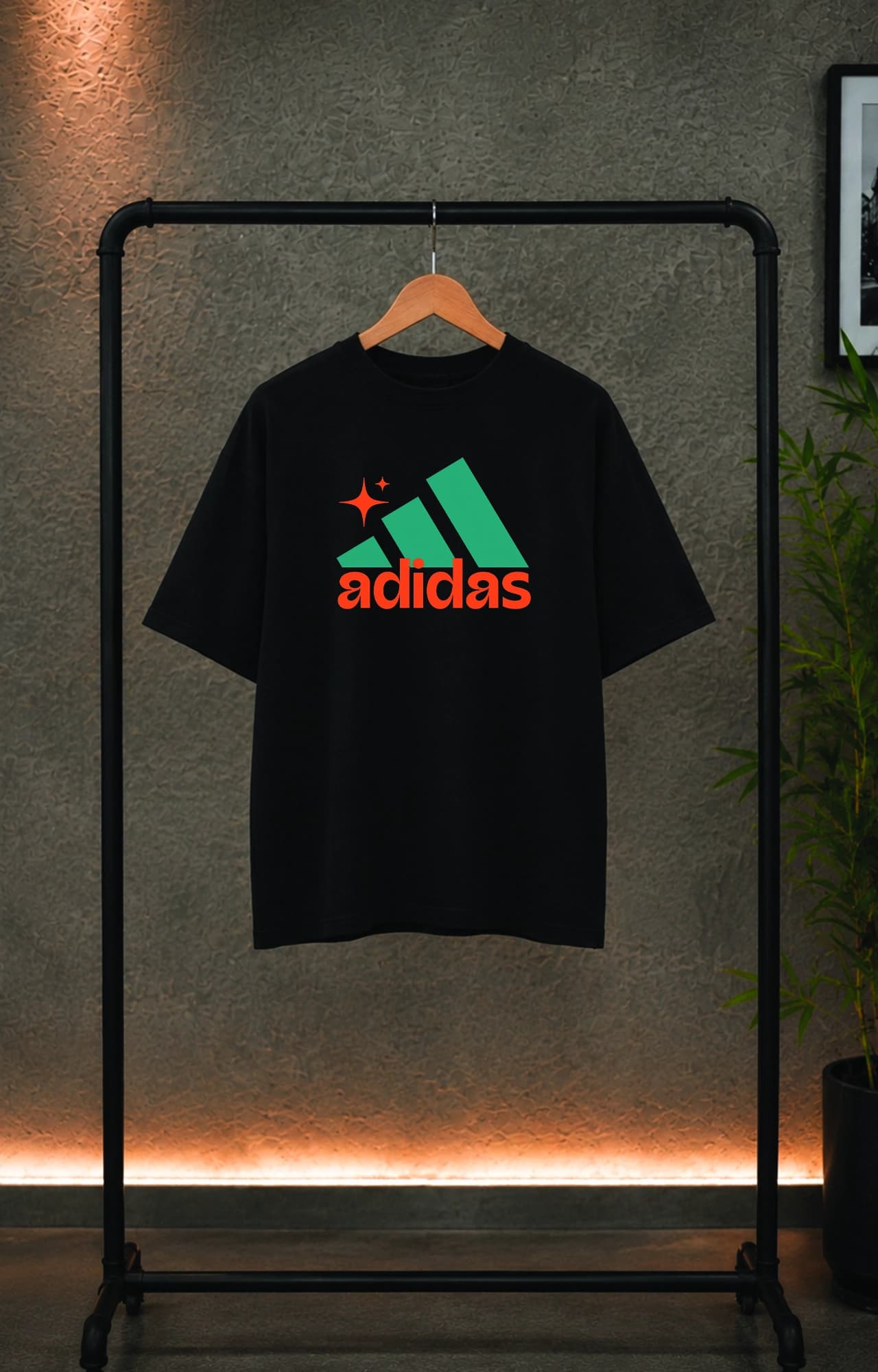 تیشرت باکسی ترک مردانه طرح آدیداس adidas کد 5074 — تصویر ۲