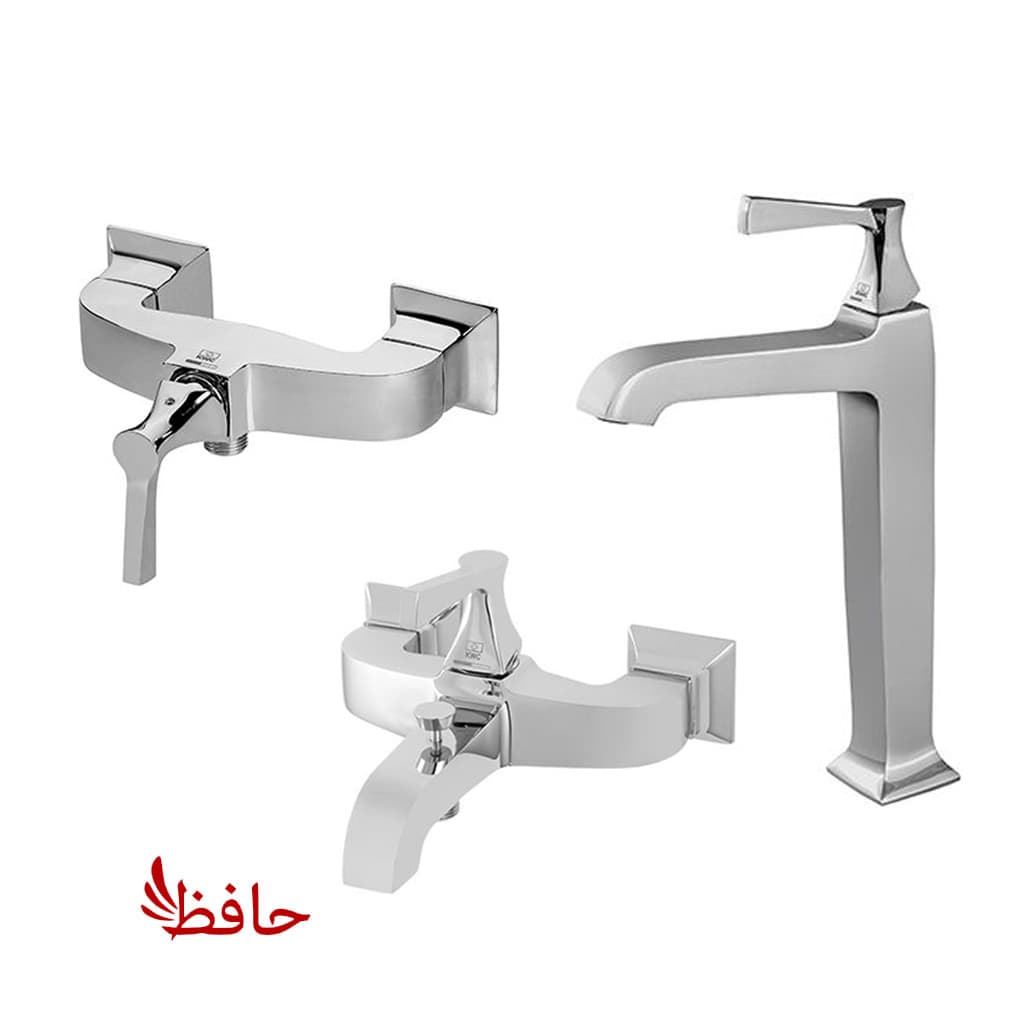 شیر حمام+توالت+روشویی پایه بلند کی دبلیو سی KWC مدل کلاسیک کروم