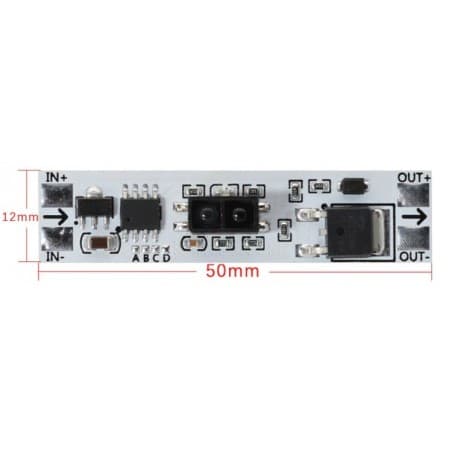 سنسور غیر تماسی (کابینتی) دیمردار 5 تا 24 ولت و خروجی 5 آمپر Multi-Mode Sweep Hand Switch — تصویر ۴