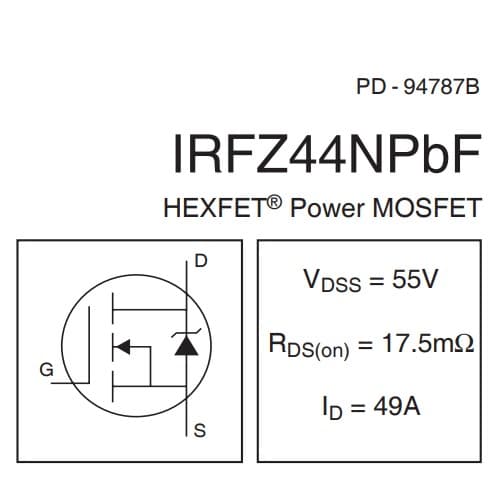 ماسفت منفی IRFZ44NPBF (کپی) — تصویر ۲