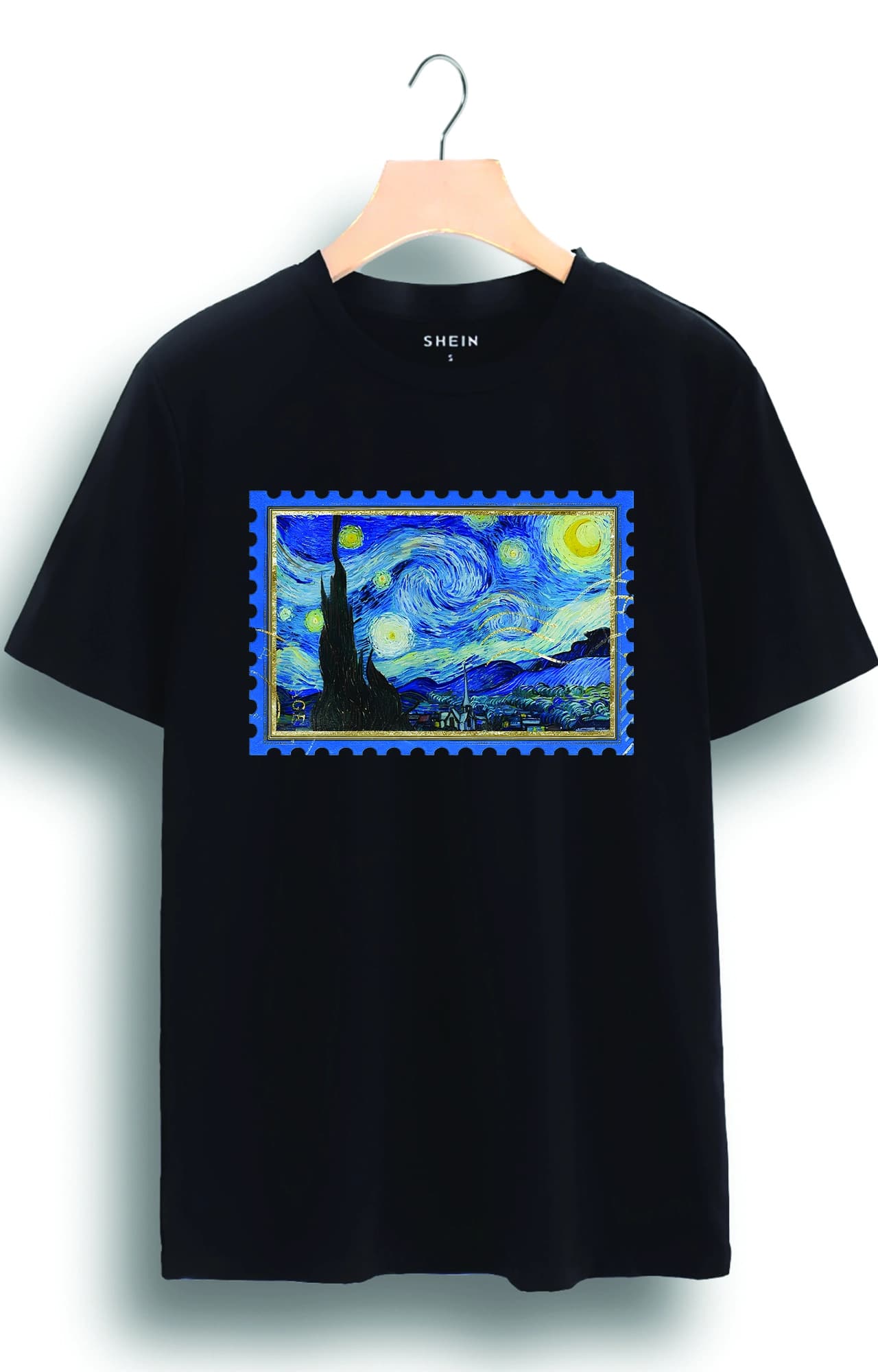 تیشرت نخ طرح شب پر ستاره ونگوگ van Gogh کد 4880