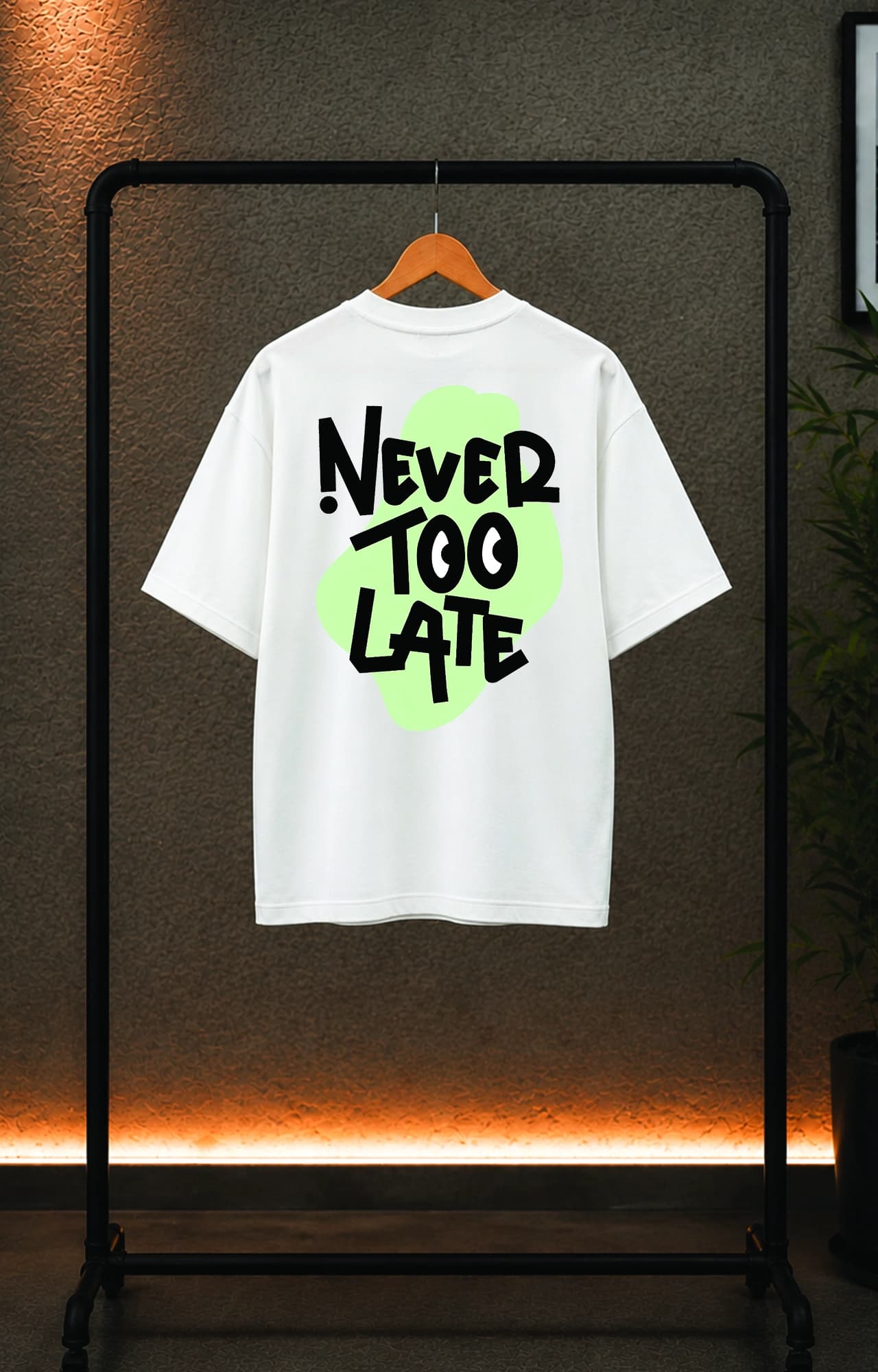تیشرت باکسی ترک مردانه طرح never too late کد 5048 — تصویر ۳