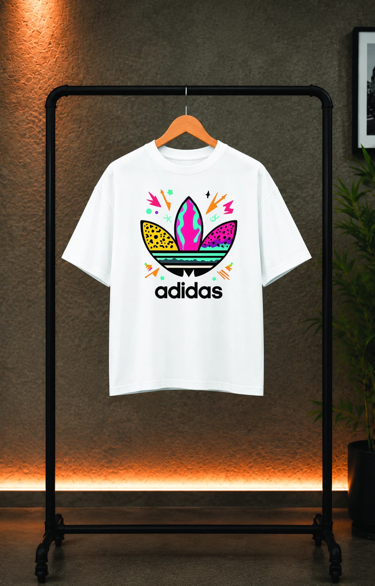 تیشرت باکسی ترک مردانه طرح آدیداس adidas کد 5037 — تصویر ۲
