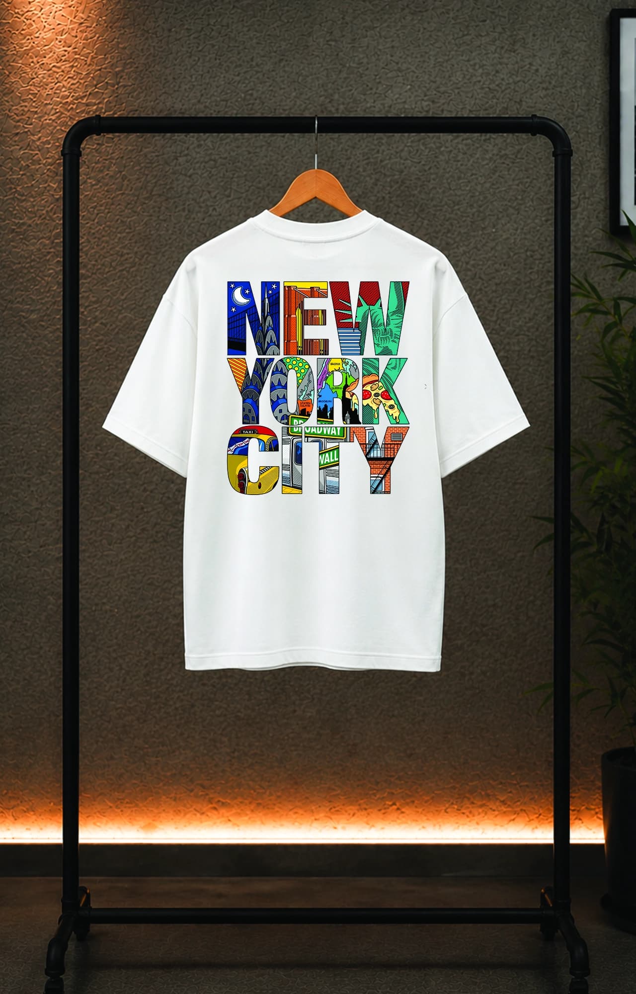 تیشرت باکسی ترک مردانه طرح نیویورک new york city کد 5033 — تصویر ۳