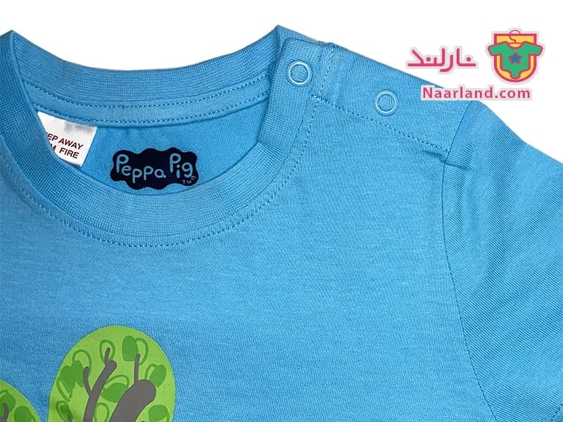تیشرت نخی Peppa Pig آلمان آبی آسمانی طرح ۳ بعدی پپا پیگ — تصویر ۳