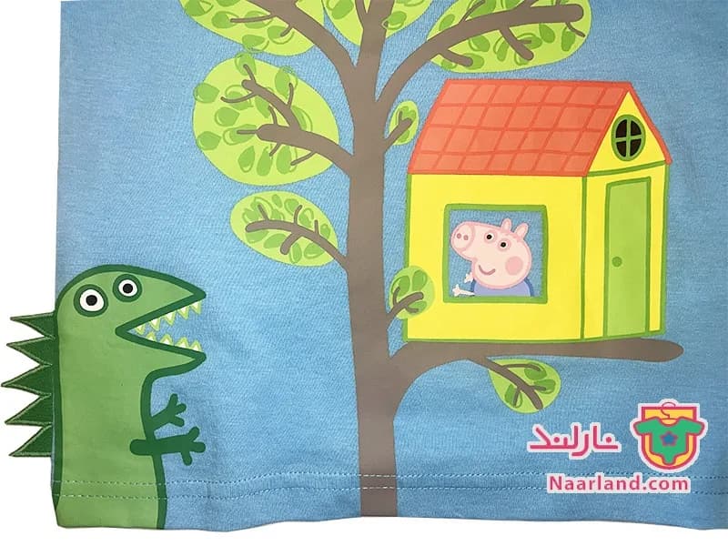 تیشرت نخی Peppa Pig آلمان آبی آسمانی طرح ۳ بعدی پپا پیگ — تصویر ۲