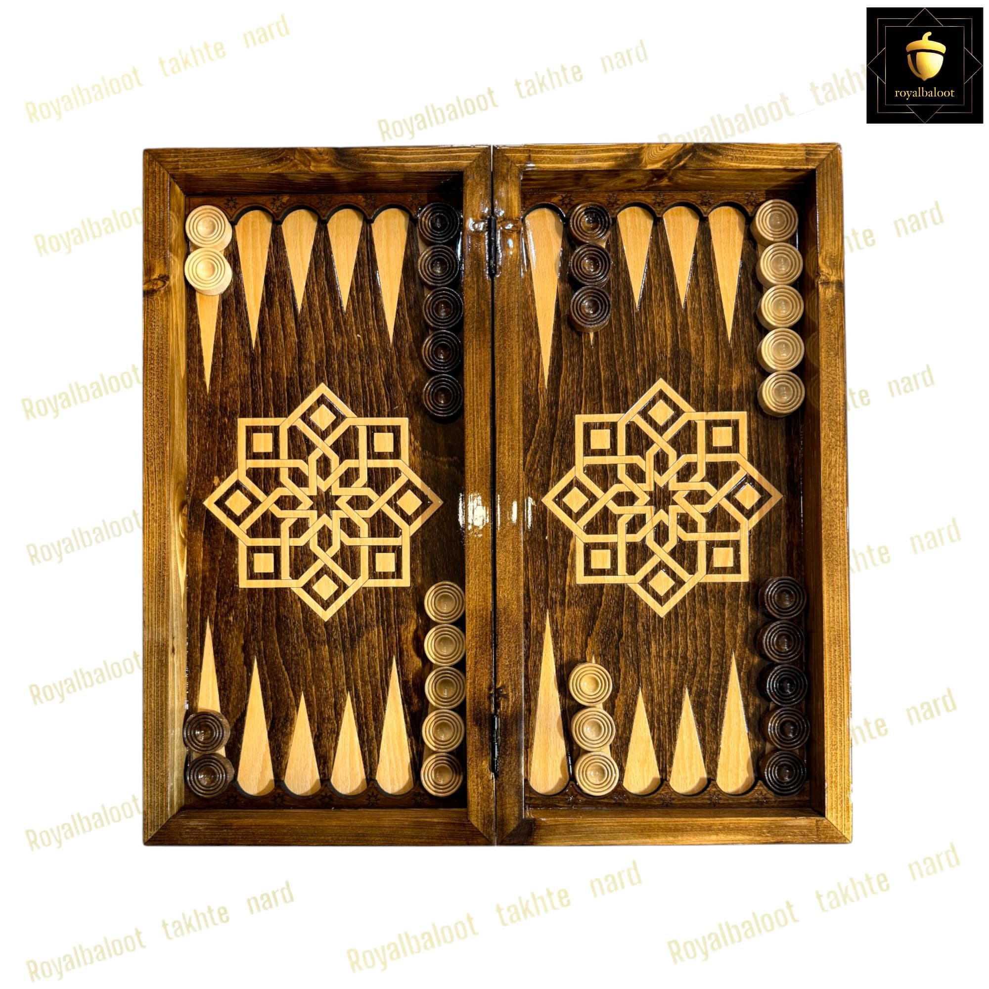 تخته نرد راش معرق اسلیمی کد 385