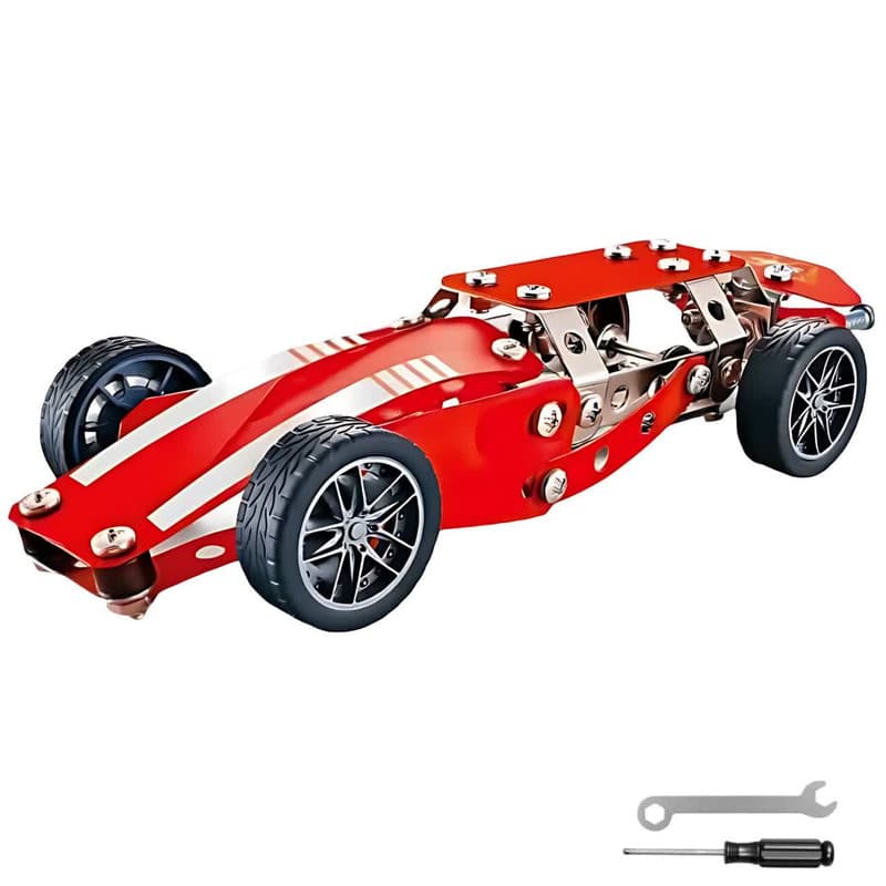 ساختنی 133 تکه ناب سل مدل ماشین فلزی مسابقه ای به همراه پیچ گوشتی و آچار کد 133pcs METAL CONSTRUCTION SET NO.868-1