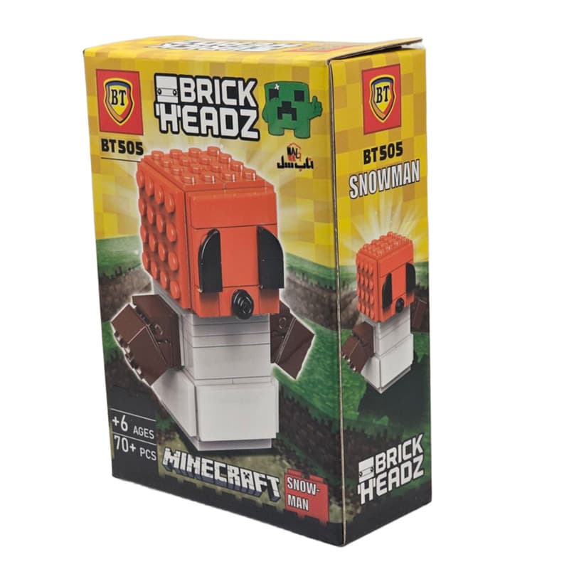 ساختنی 70 تکه ناب سل مدل ماینکرافت اسنومن طرح MINECRAFT SNOW MAN 70PCS کد BT505 — تصویر ۲