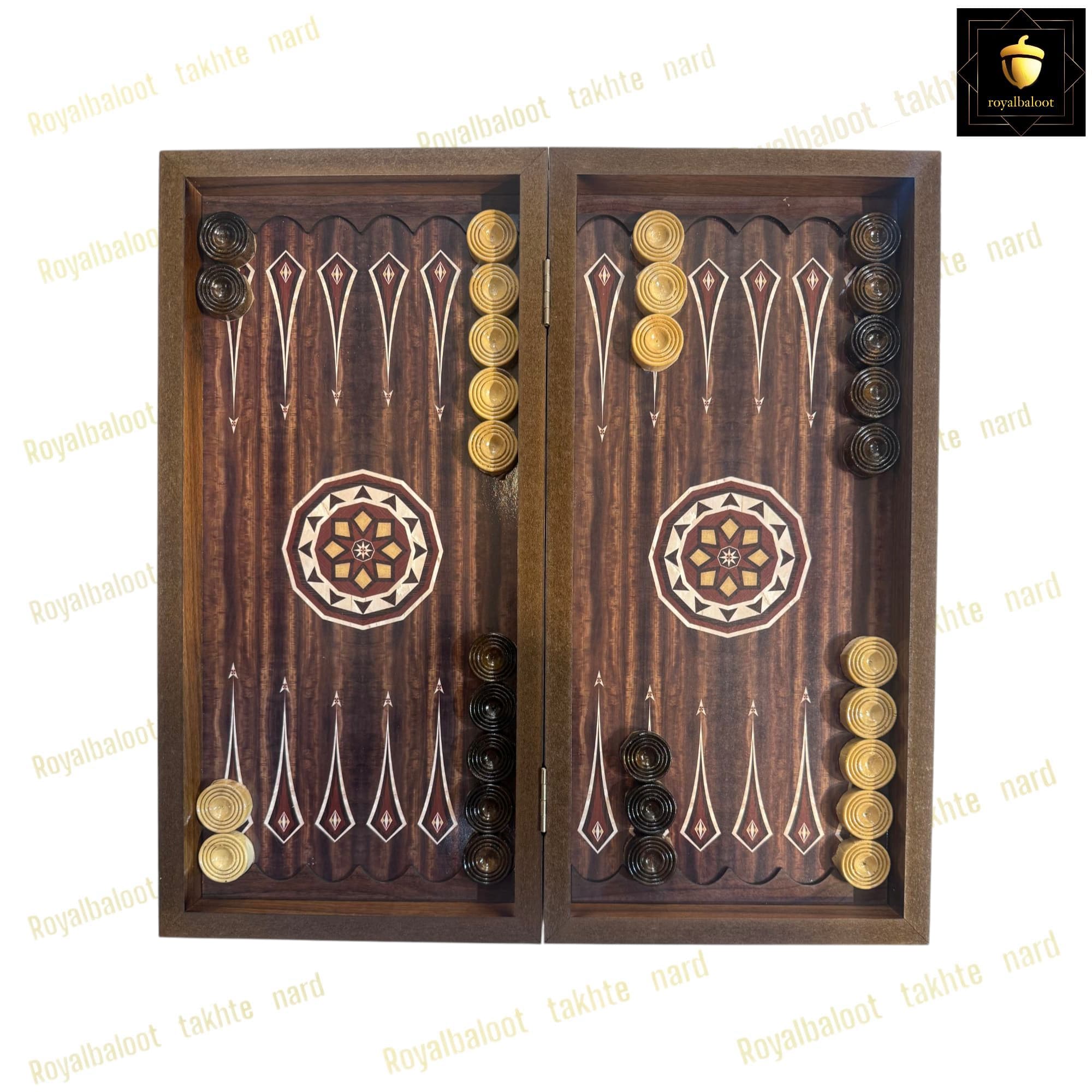 تخته نرد ام دی اف طرح گردویی کد 381