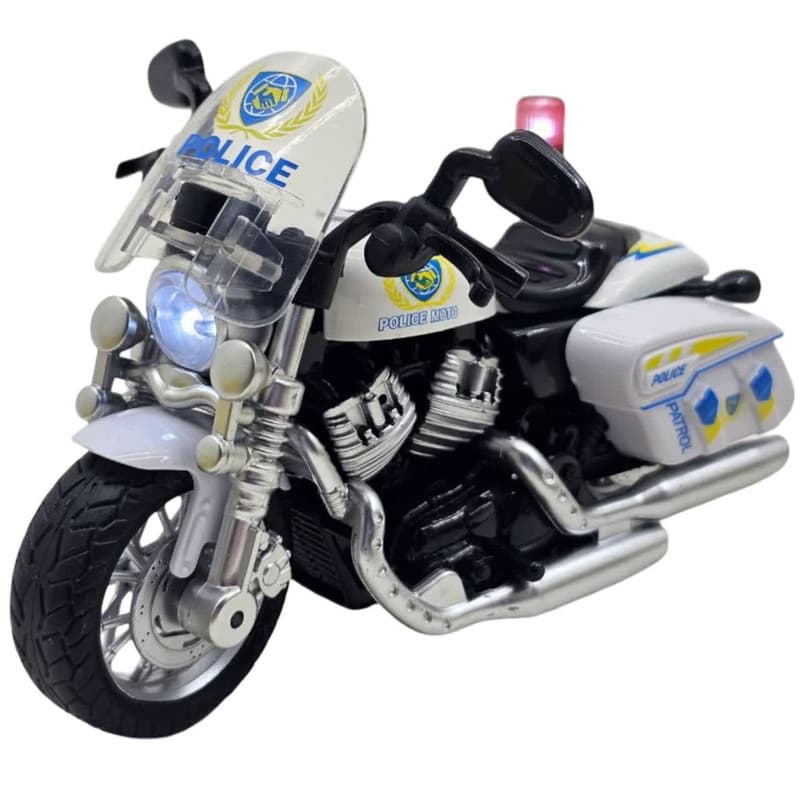 موتور بازی ناب سل مدل پلیس فلزی موزیکال چراغدار عقب کش کد Pull-back musical metal police car with lights