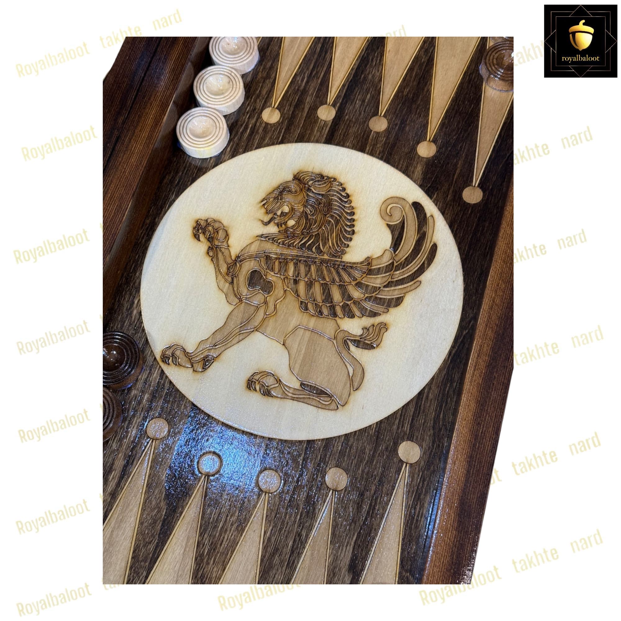 تخته نرد راش هخامنشی پرکار معرق کد 364 — تصویر ۶