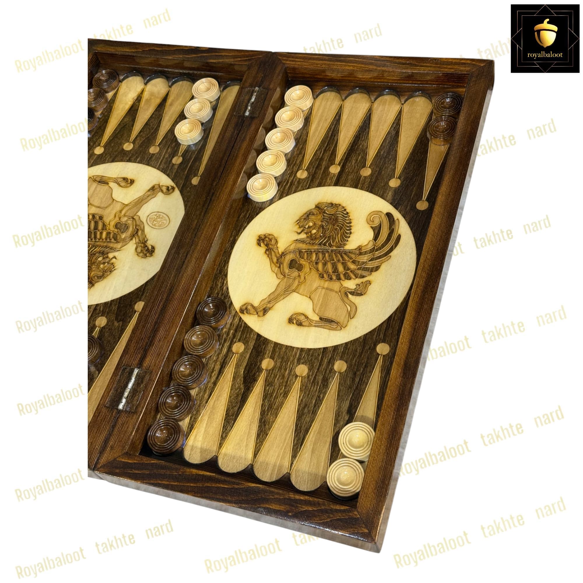 تخته نرد راش هخامنشی پرکار معرق کد 364 — تصویر ۴