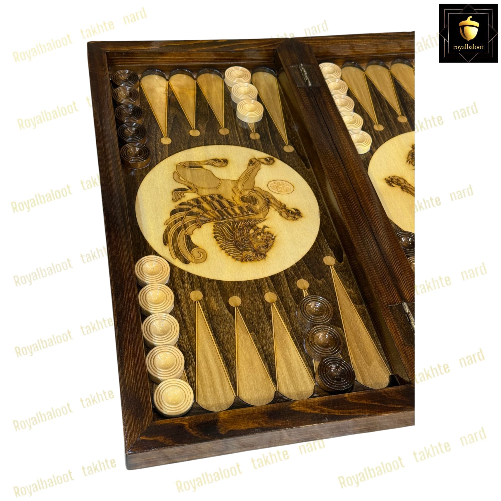 تخته نرد راش هخامنشی پرکار معرق کد 364 — تصویر ۵