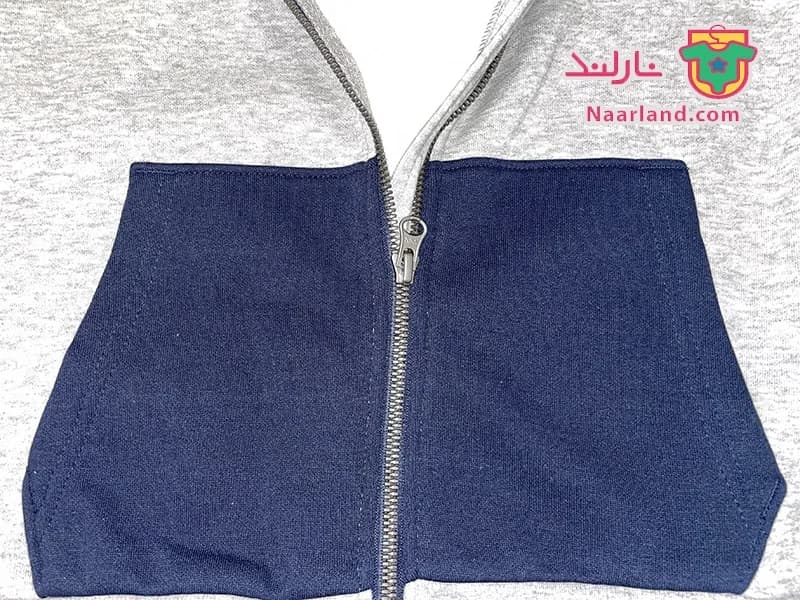 سویشرت کلاه دار جلو زیپ دورس Pepperts آلمان خاکستری سرمه ای ساده — تصویر ۲