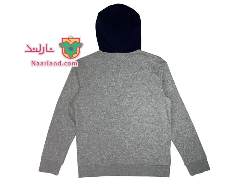 سویشرت کلاه دار جلو زیپ دورس Pepperts آلمان خاکستری سرمه ای ساده — تصویر ۴