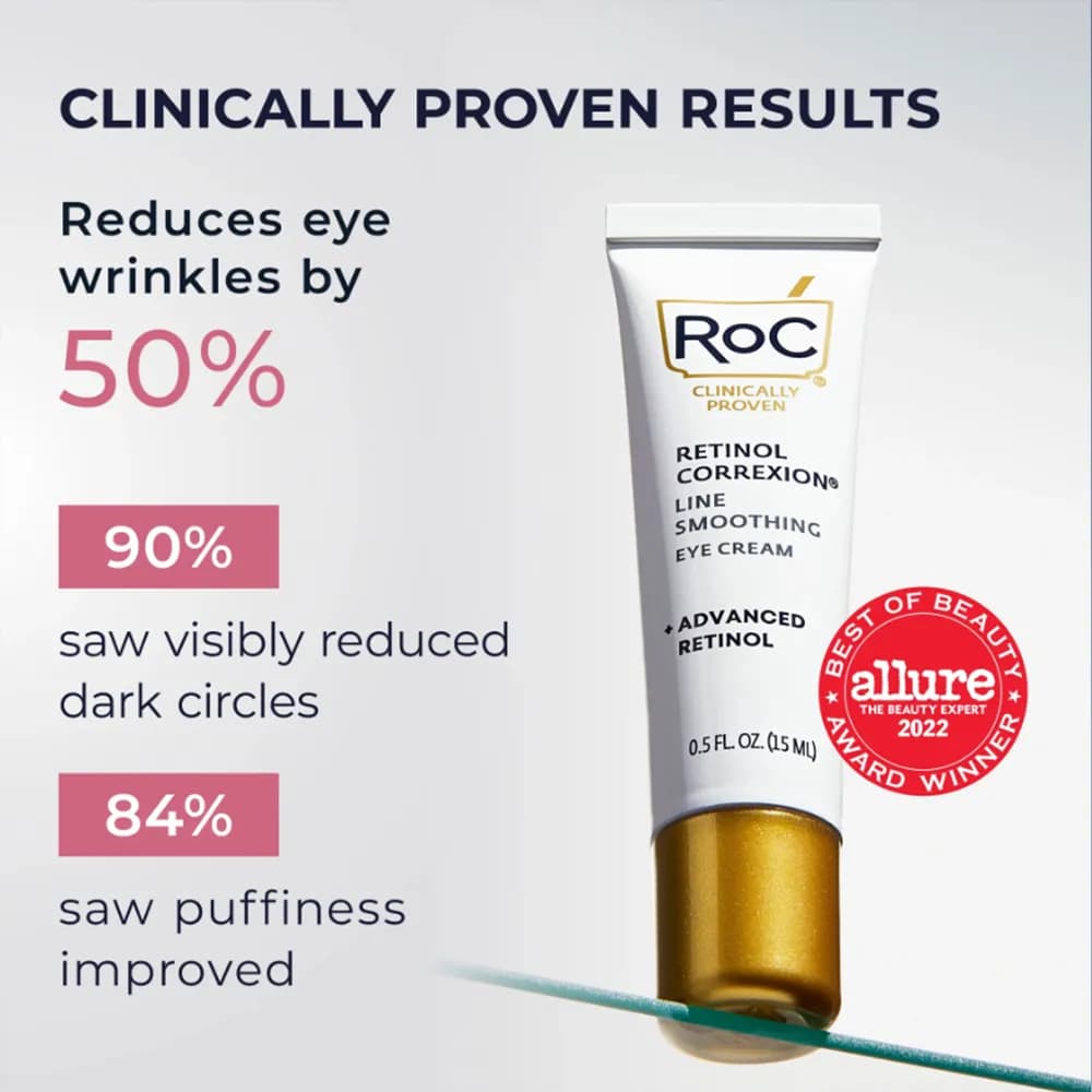 کرم دور چشم رتینول راک Roc درمان تخصصی چین و چروک و تیرگی، پف دور چشم حجم 15 میل آمریکا اورجینال — تصویر ۵