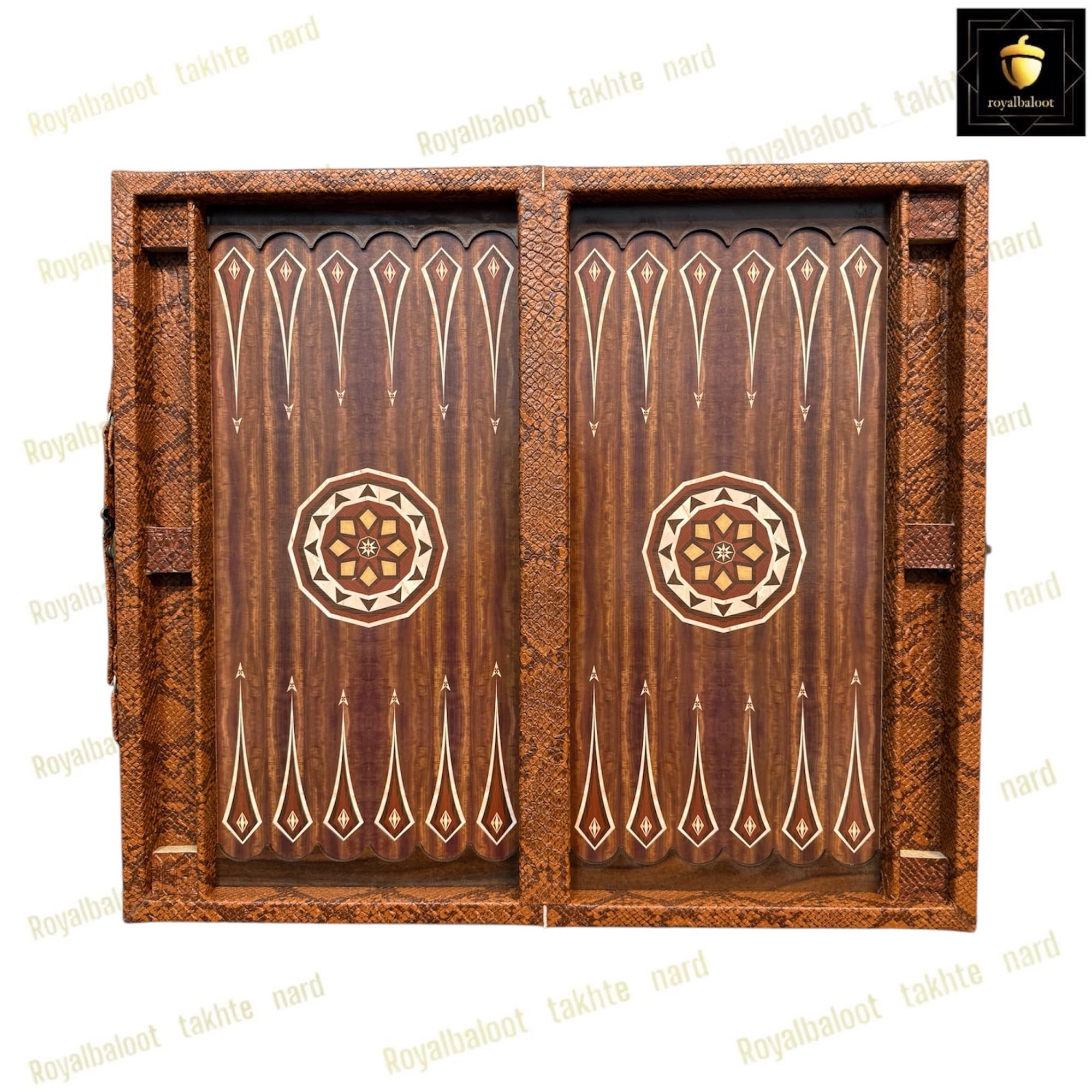 تخته نرد چرمی طرح گردویی کد 241