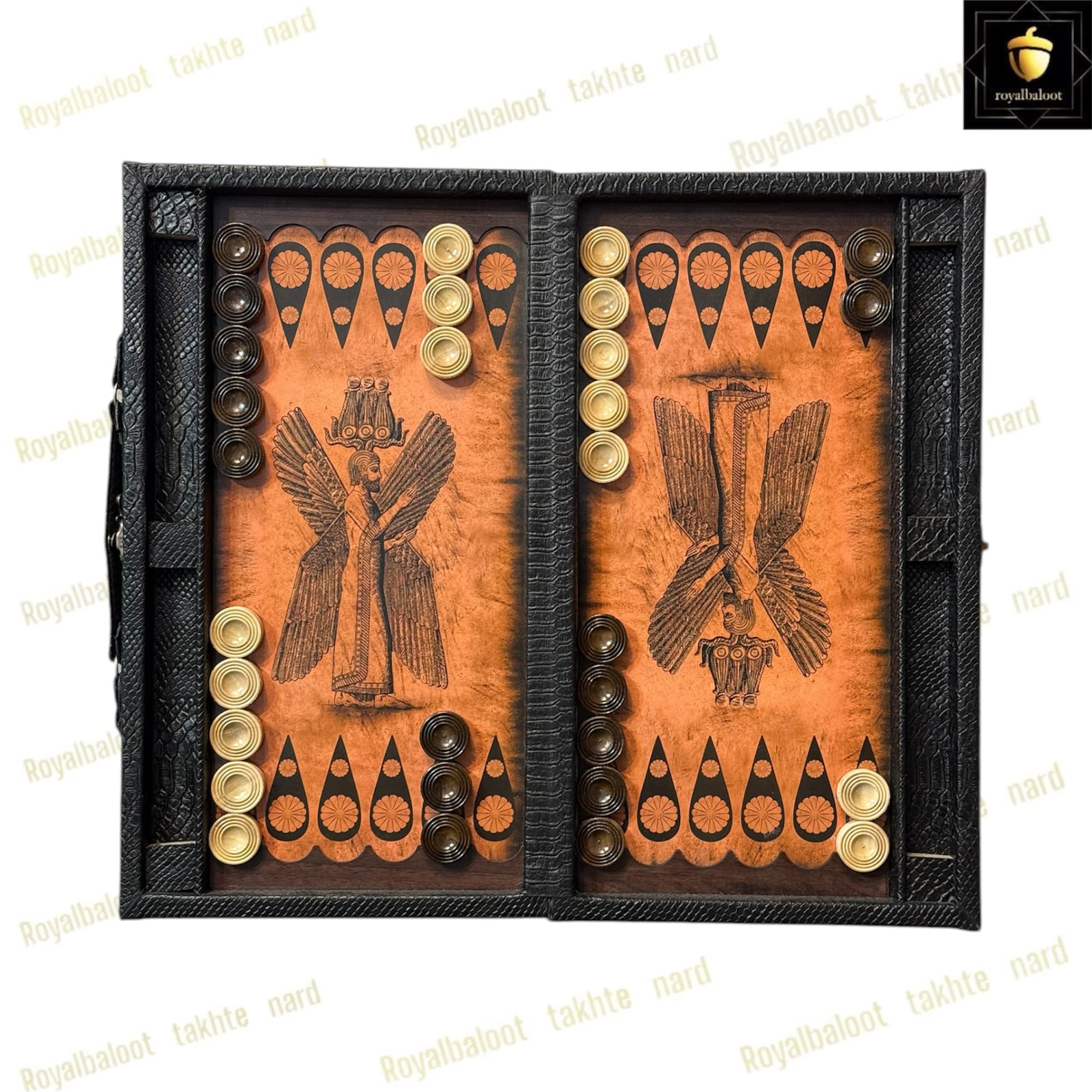 تخته نرد چرمی طرح کوروش بزرگ کد 230