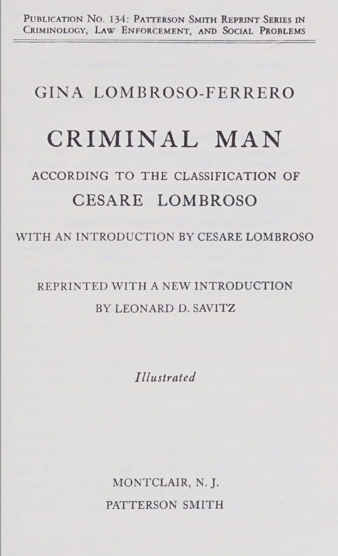کتاب Criminal Man, According to the Classification of Cesare Lombroso