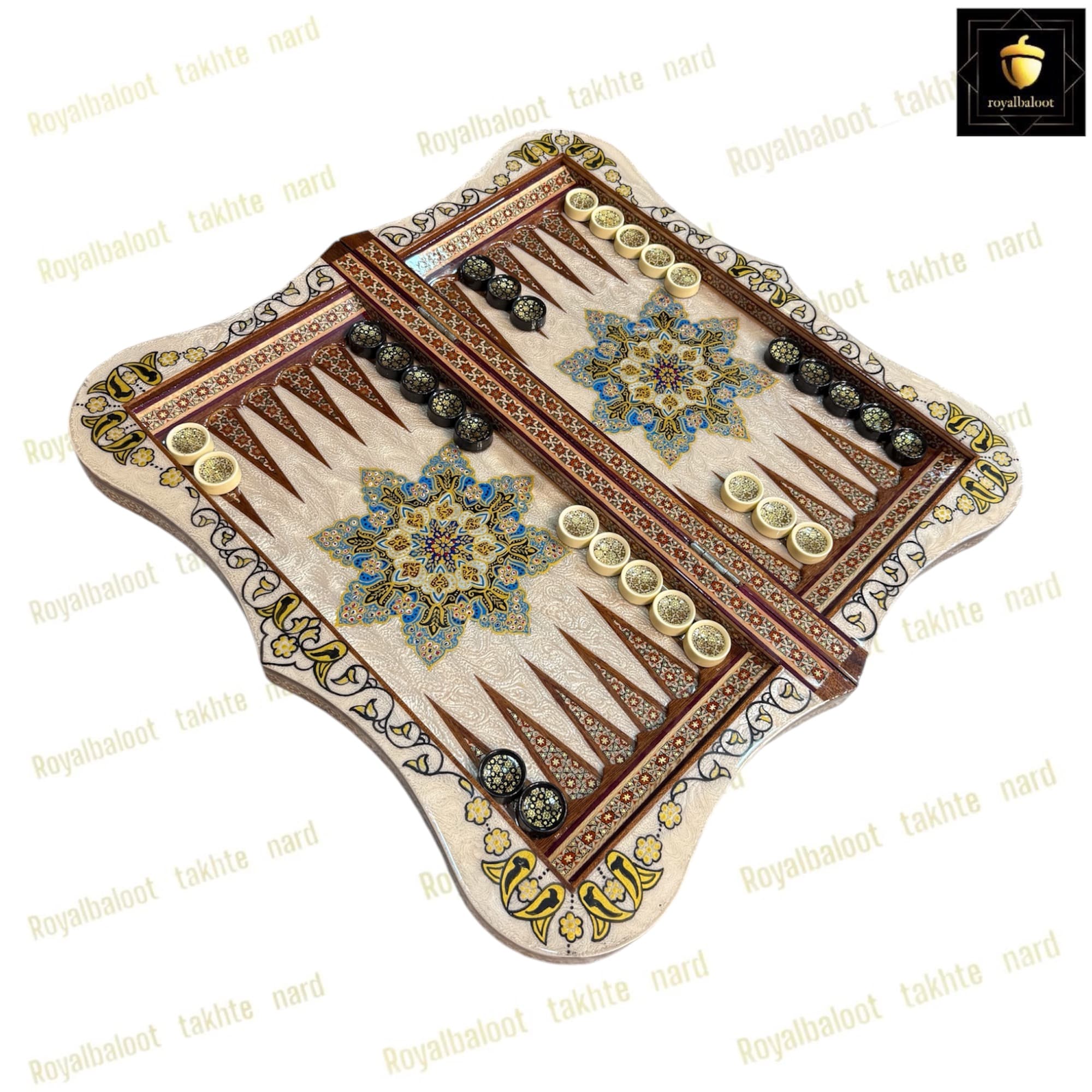 تخته نرد خاتم کاری تذهیب کد 218 — تصویر ۳