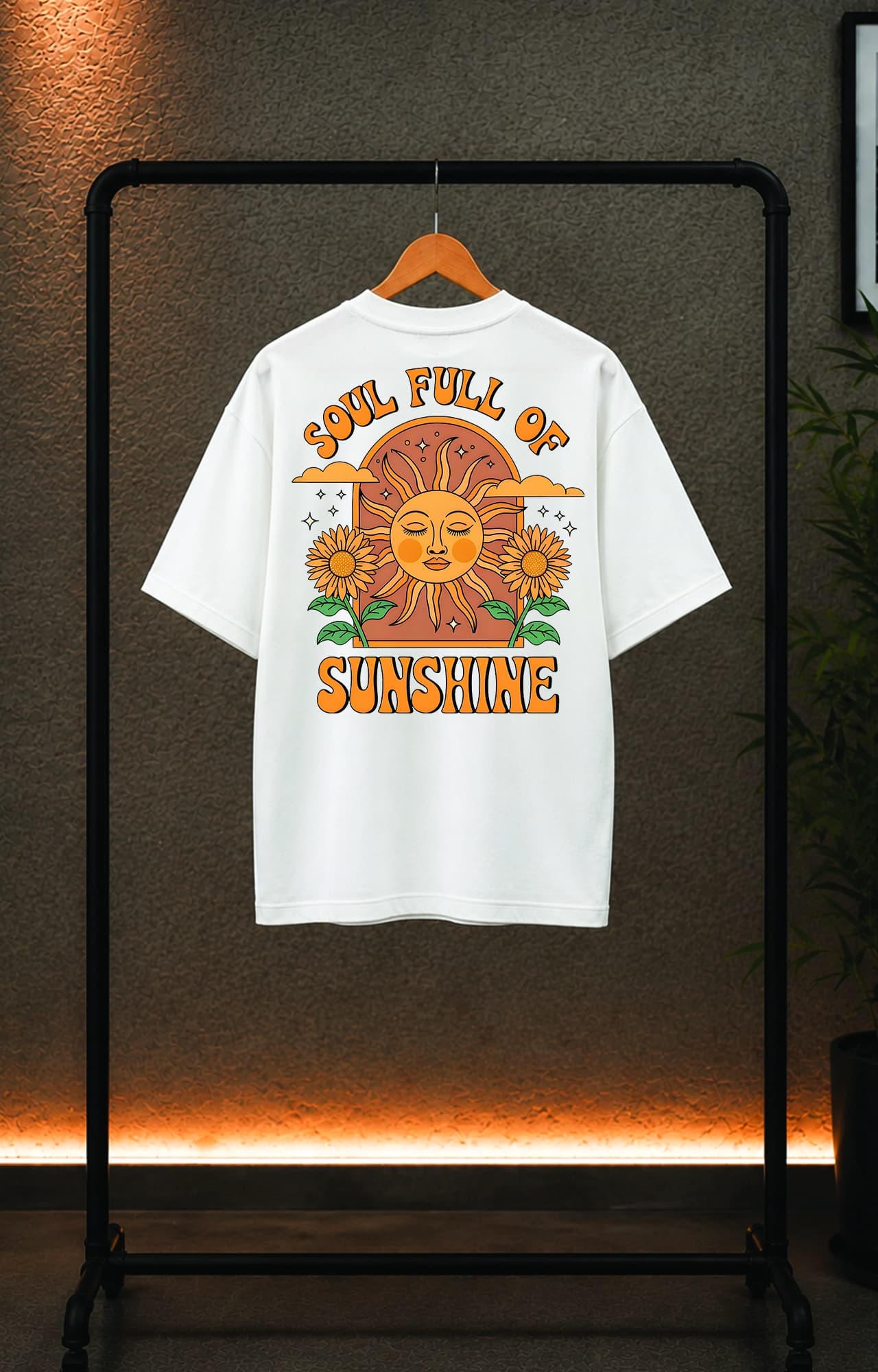 تیشرت باکسی ترک دخترانه طرح خورشید sunshine کد 5006 — تصویر ۳