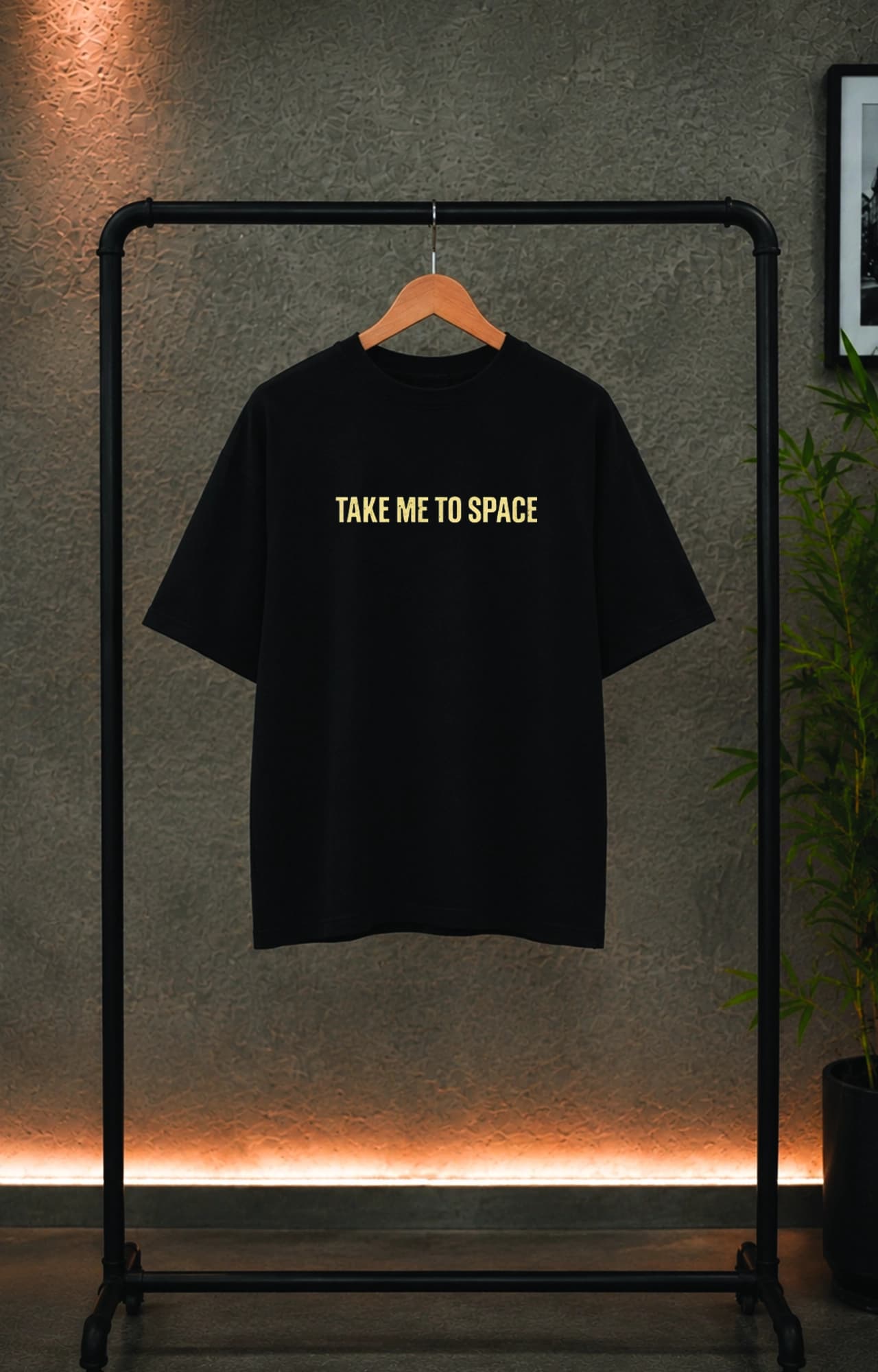 تیشرت باکسی ترک مردانه طرح سفینه گاو take me to space کد 4986 — تصویر ۴