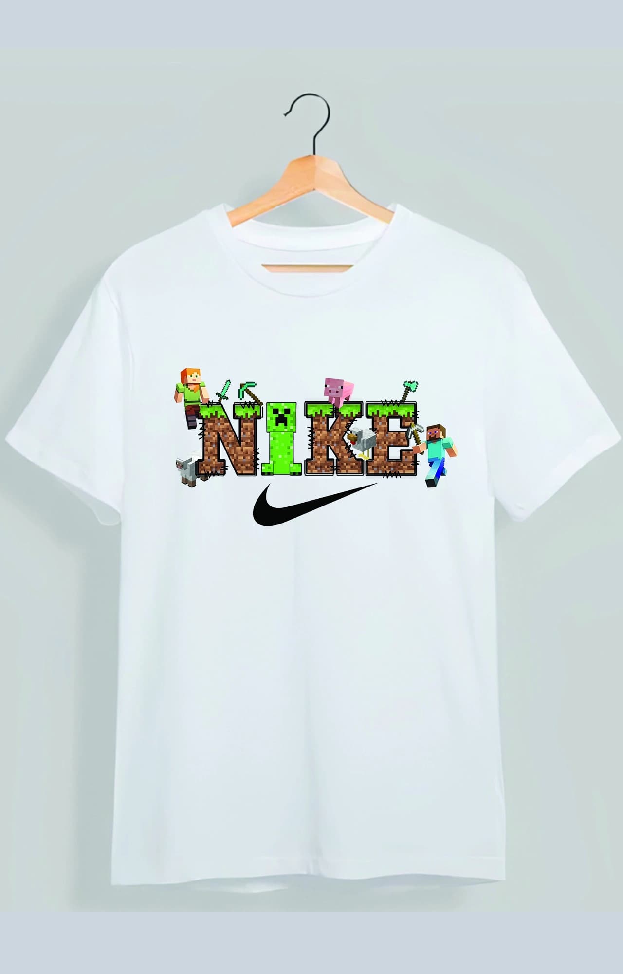 تیشرت اسپان طرح نایکی ماینکرفت nike minecraft کد 4907