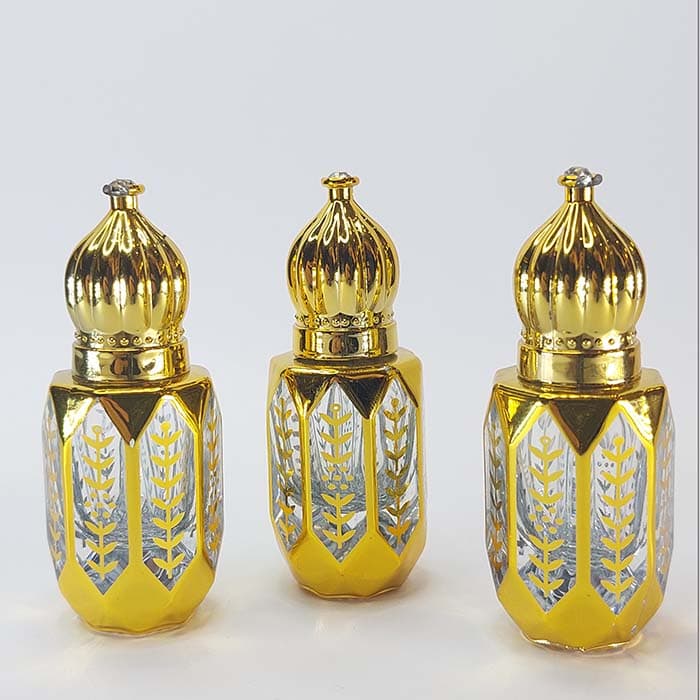 شیشه عطر گنبدی طلاکوب توله 6 میل 12 عددی