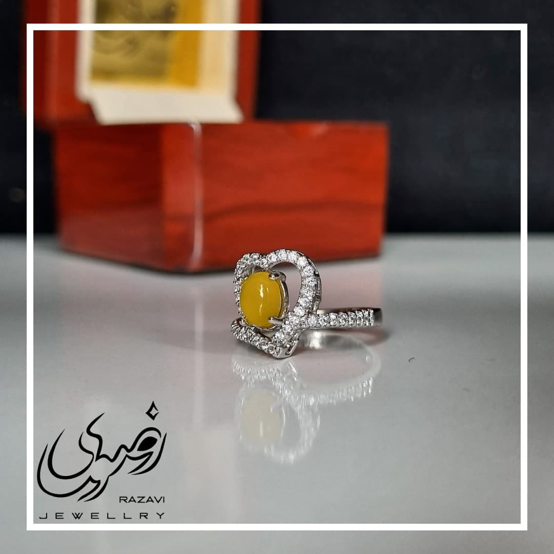 انگشتر زنانه نقره شرف الشمس طرح عشق کد 203