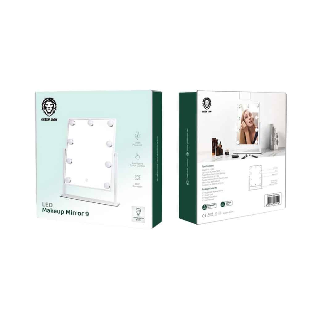 آینه آرایش LED دار گرین لاین Green Lion Brightening 9 Led Makeup Mirror — تصویر ۳