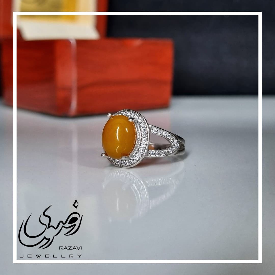 انگشتر زنانه نقره شرف الشمس طرح شقایق کد 198