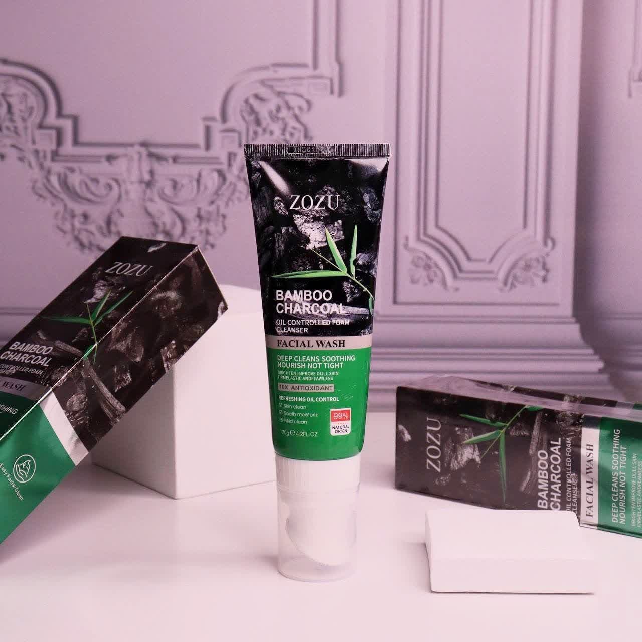فوم شستشو صورت تیوپی براش دار زغال بامبو زوزو ( Zozu facial cleanser ) — تصویر ۶