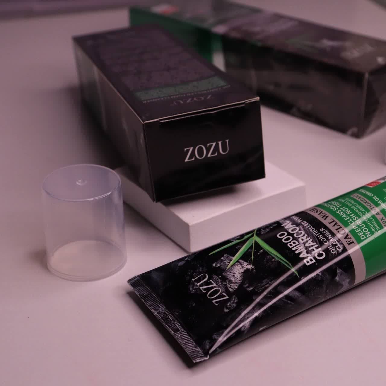 فوم شستشو صورت تیوپی براش دار زغال بامبو زوزو ( Zozu facial cleanser ) — تصویر ۴
