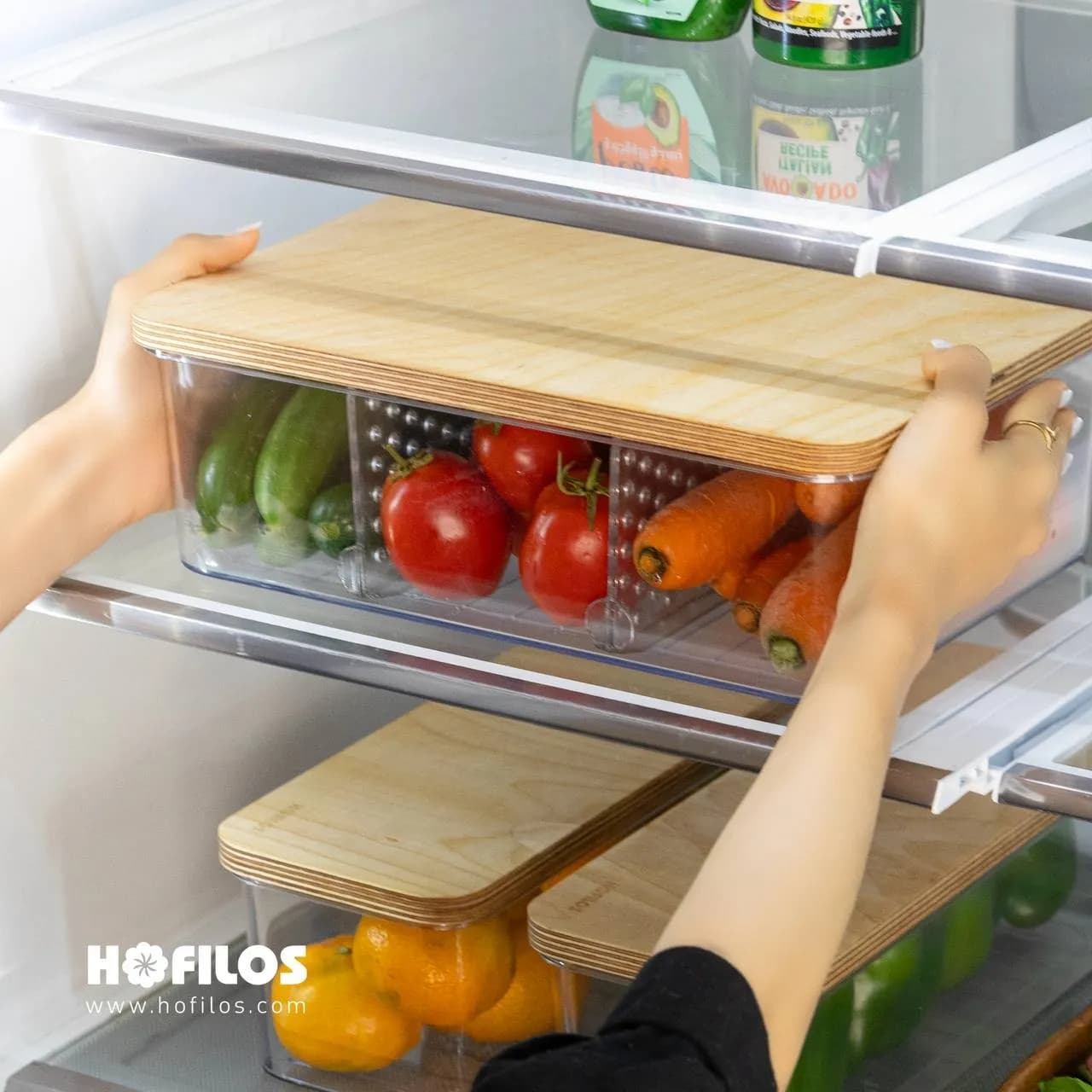 باکس نظم دهنده مقسم دار هوفیلوس Hofilos بزرگ درب چوبی کد 6013 — تصویر ۴