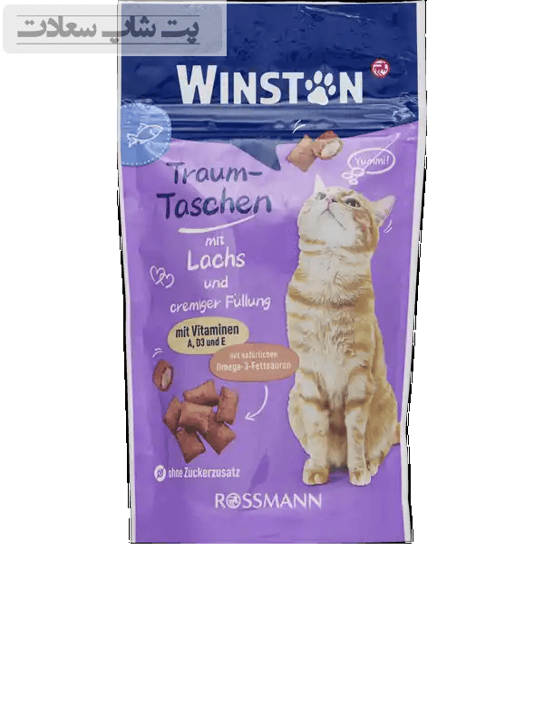 تشویقی گربه وینستون با طعم ماهی سالمون و خامه Winston Treats With Salmon & Cream وزن 50 گرم