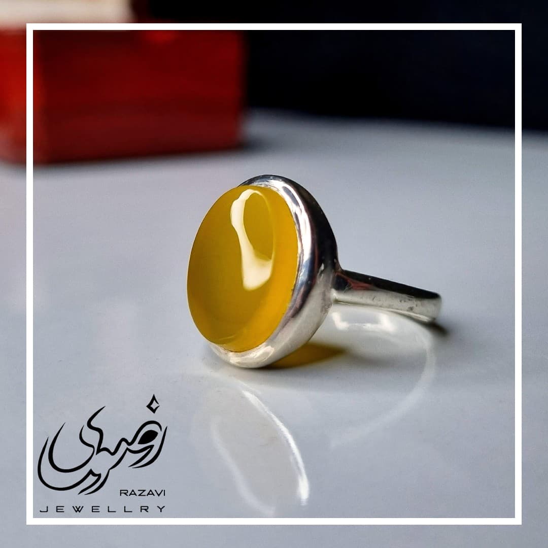 انگشتر مردانه نقره شرف الشمس طرح مفتولی کد 173 — تصویر ۲
