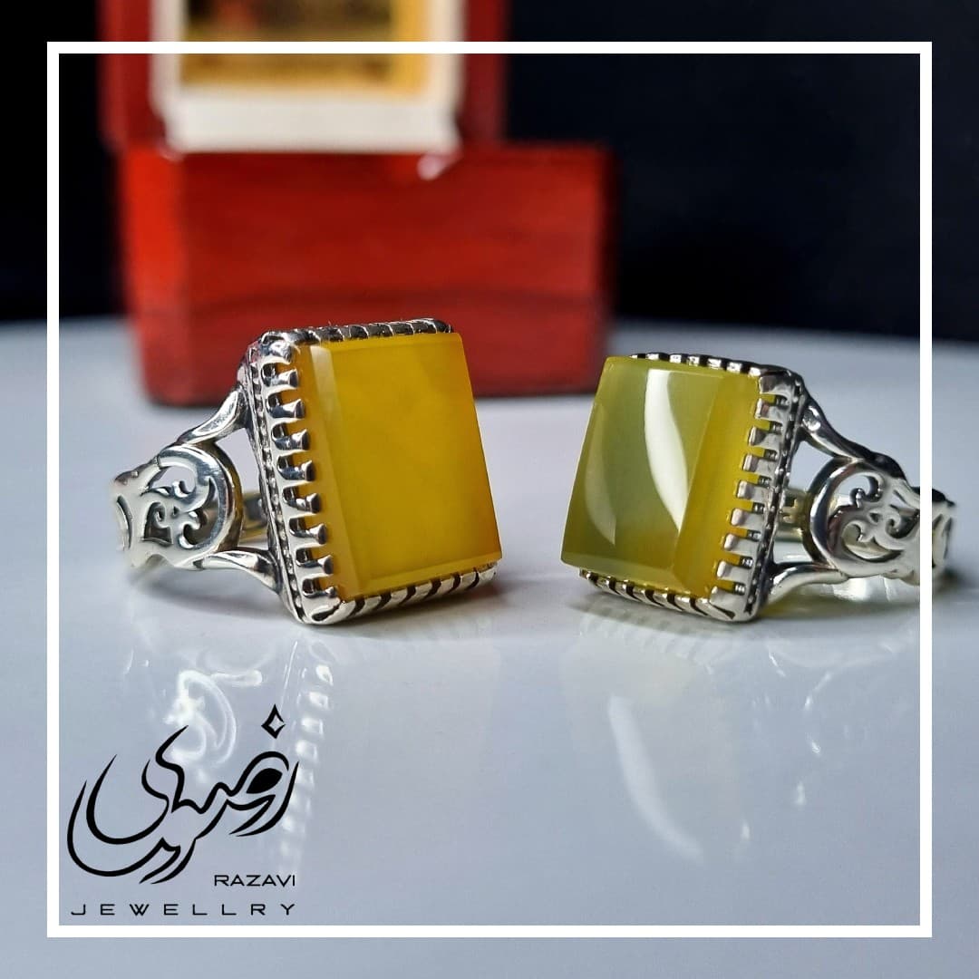 انگشتر ست مردانه و زنانه نقره شرف الشمس مشبک رهبری کد 170