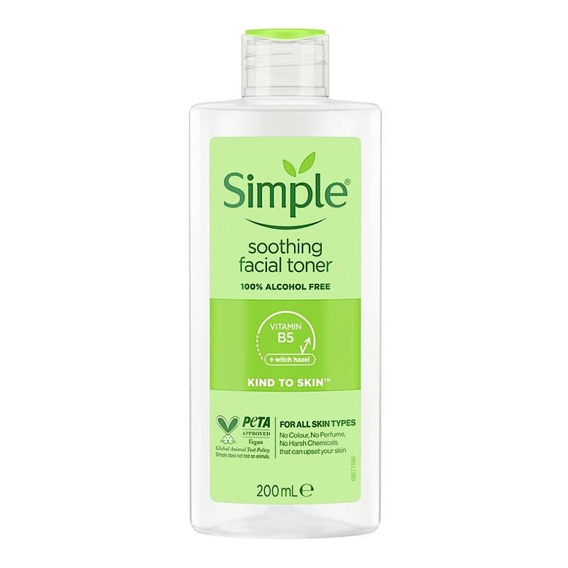 تونر سیمپلSIMPLE مدل کایند تو اسکین kind to skin حجم 200 میلی لیتر