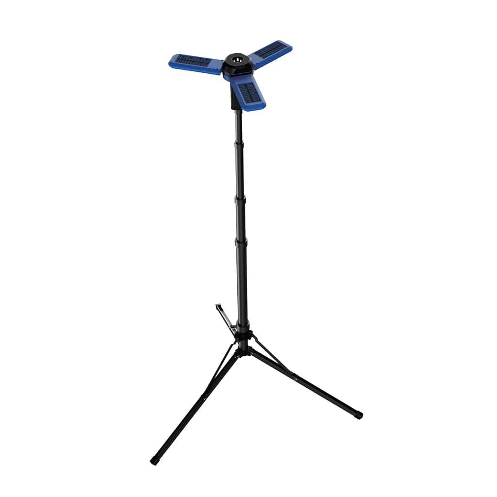چراغ شارژی کمپینگ دارای پنل خورشیدی پاورولوژی (PWCSFTLDL) Powerology Camping Solar Foldable Tripod LED Light IPX4 3.7V 2600mAh