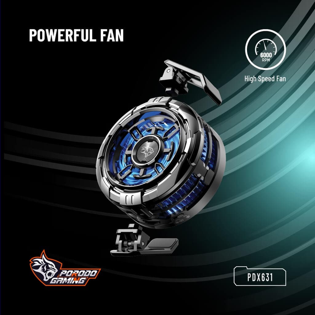 فن گیمینگ موبایل و شارژر مگ سیف پرودو Porodo Gaming Freezing Semiconductor Charging Magsaf PDX631 — تصویر ۳