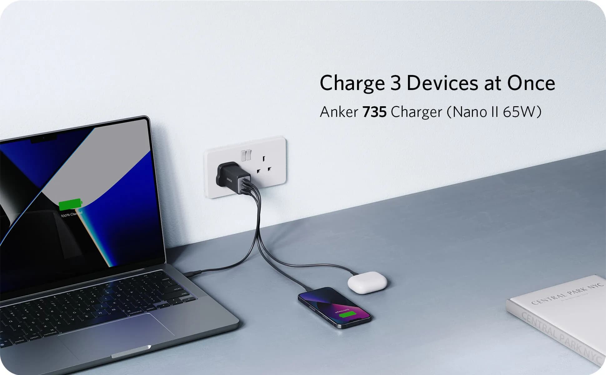 شارژر 65 وات نسل هفتم انکر Anker 735 Charger – مدل A2668 — تصویر ۷