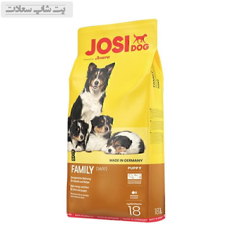 غذای خشک مخصوص مادر و توله سگ جوسی‌ جوسرا Josidog Family وزن 18 کیلوگرم