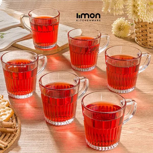 لیوان شیشه ای دسته دار 280 سی سی لیمون 2281
