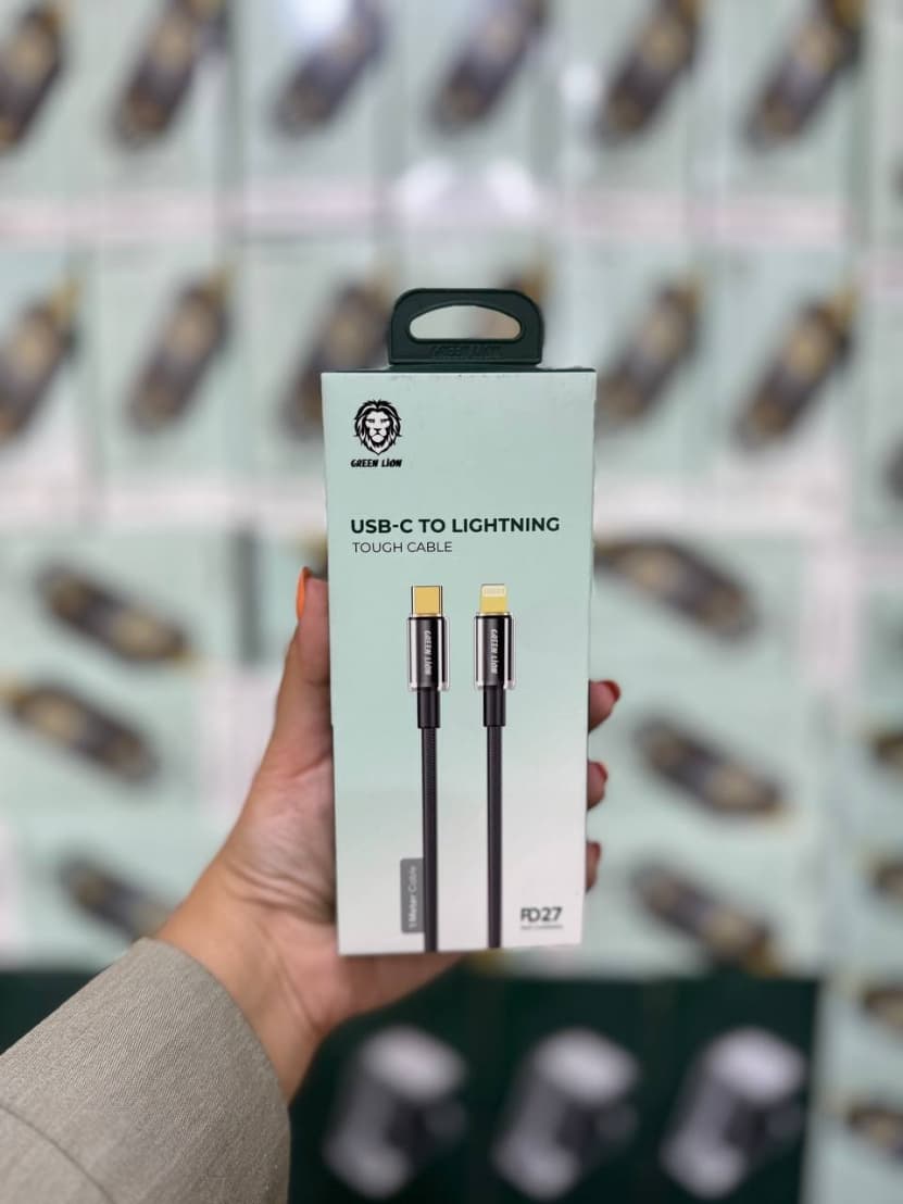 کابل شارژ گرین لاین تایپ سی به لایتنینگ مدل USB-C TO LIGHTNING TOUGH CABLE