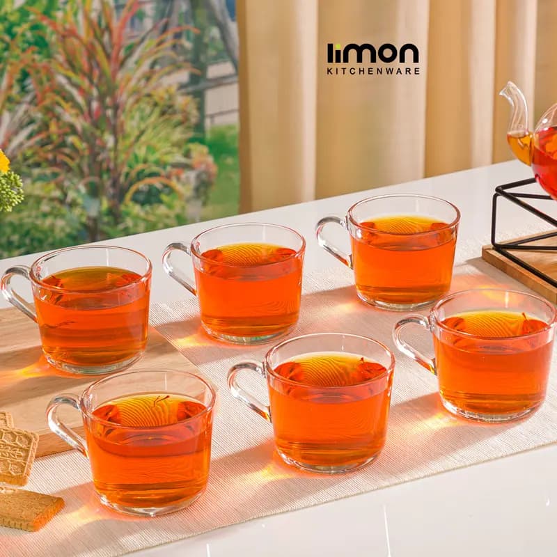 لیوان شیشه ای دسته دار 285 سی سی کد محصول : 2282